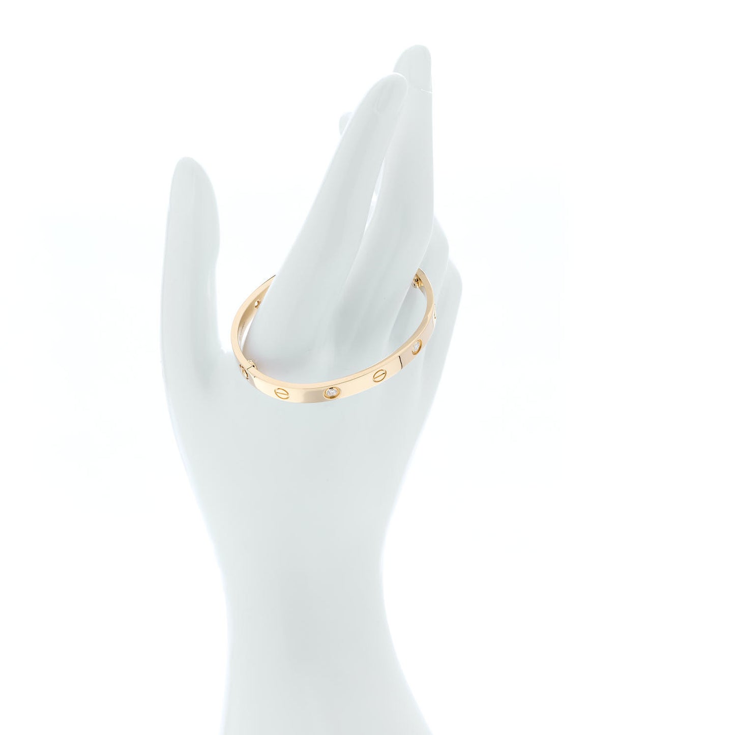 18K Yellow Gold 4 Diamond LOVE Bracelet 16