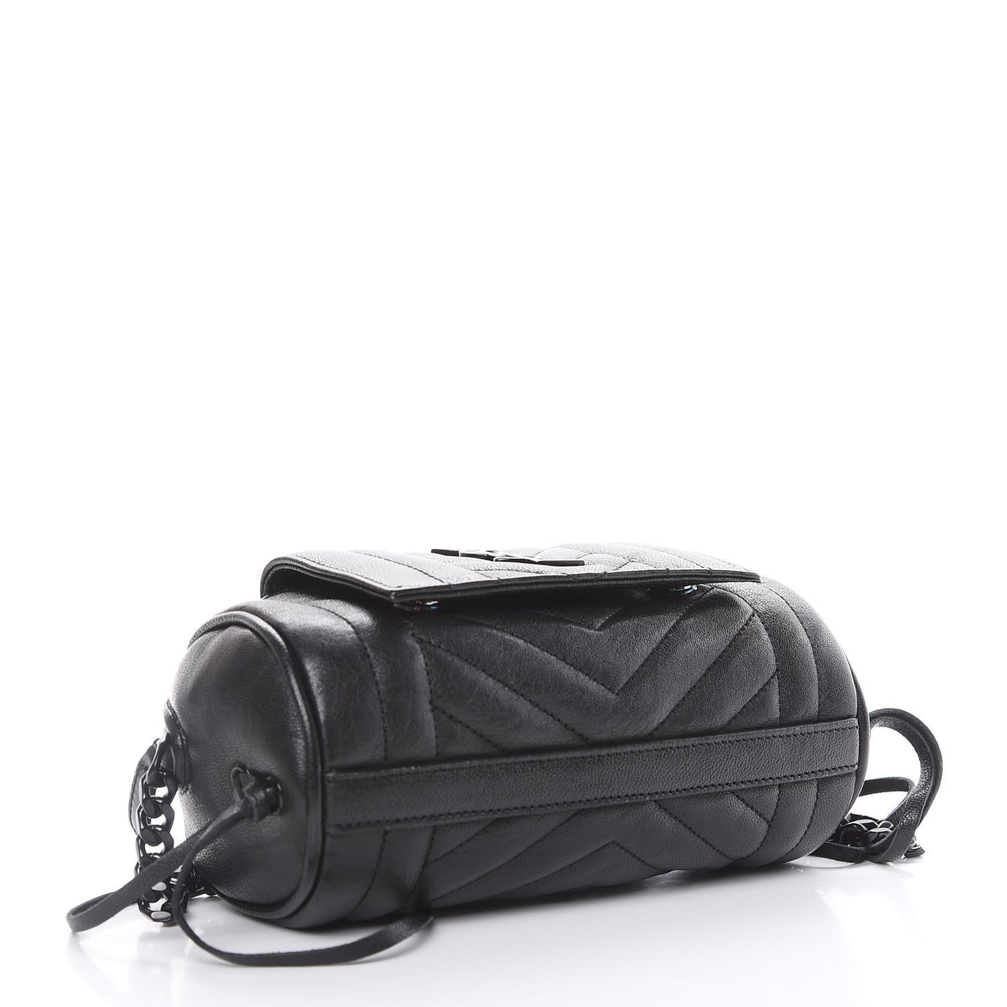 Lambskin Matelasse Monogram East West Rider Bag Black
