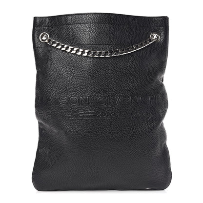 Givenchy Pebbled Calfskin Large HDG Flat Tote Black 1 of 10