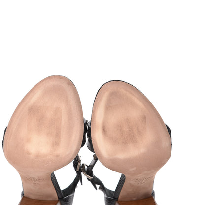 Valentino Garavani Pebbled Calfskin Rockstud Rolling Sandals 39.5 Black 8 of 10