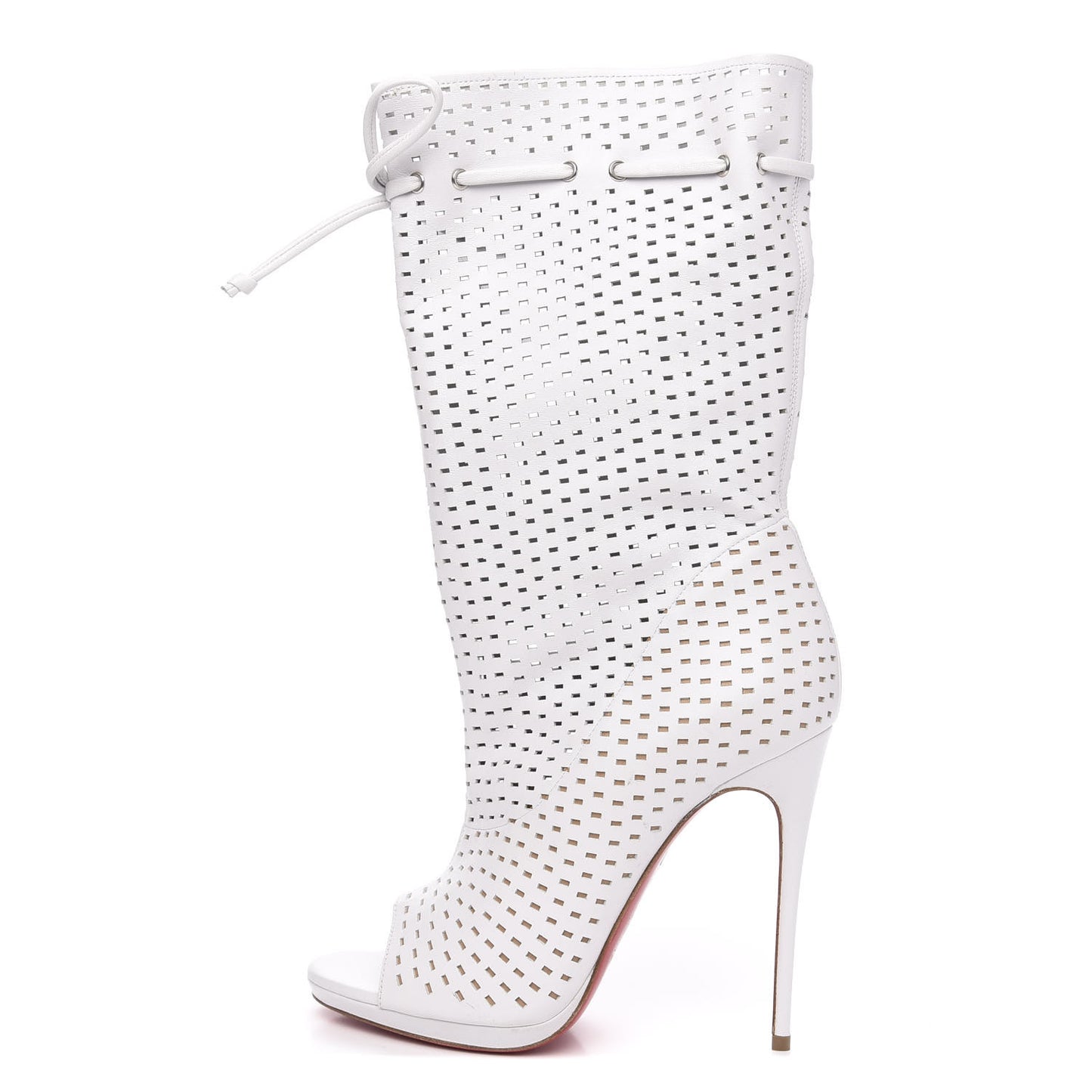 Perforated Nappa Suede Jennifer 120 Boots 37 White