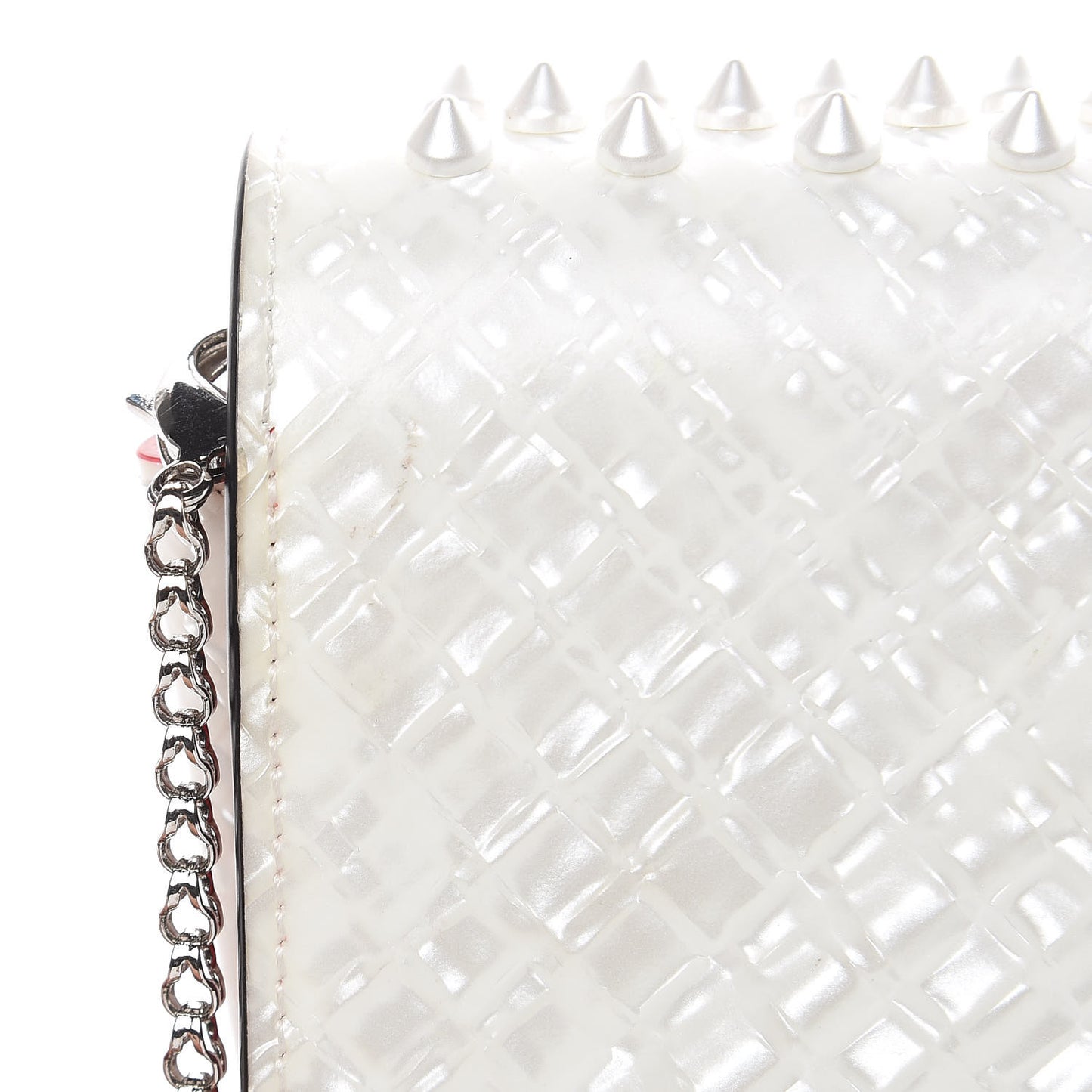 Patent Spikes Paloma Clutch White