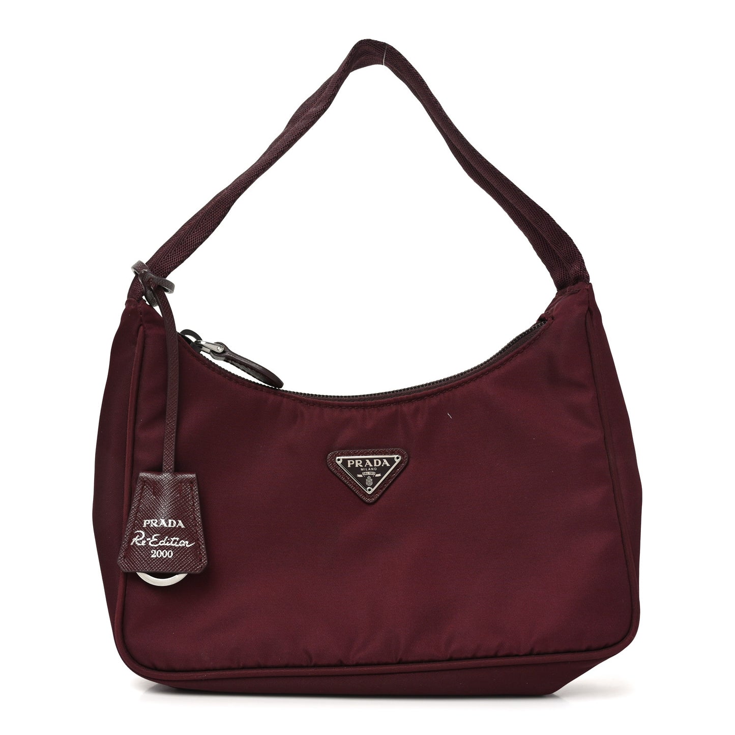 Tessuto Nylon Saffiano Mini Re-Edition 2005 Bag Bordeaux