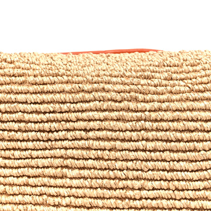 Bottega Veneta Raffia Calfskin Small Loop Top Handle Natural Burned Orange 7 of 9