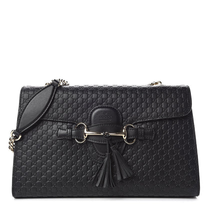 Gucci Microguccissima Medium Emily Chain Shoulder Bag Black 1 of 12