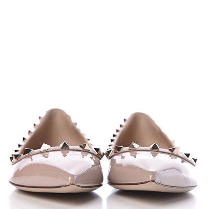 Valentino Garavani Patent Rockstud Ballerina Flats 39.5 Poudre 2 of 8