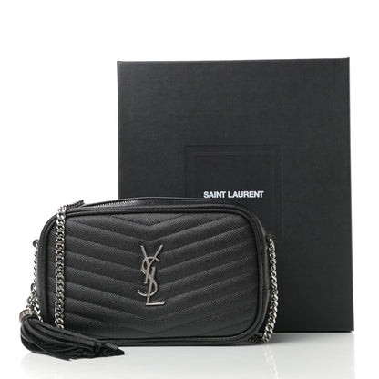 Saint Laurent Grain De Poudre Matelasse Monogram Mini Lou Camera Bag Black 11 of 11