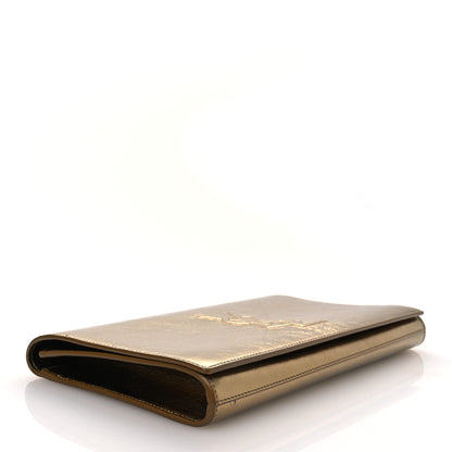 Saint Laurent Metallic Calfskin Monogram Large Belle De Jour Clutch Gold 4 of 10
