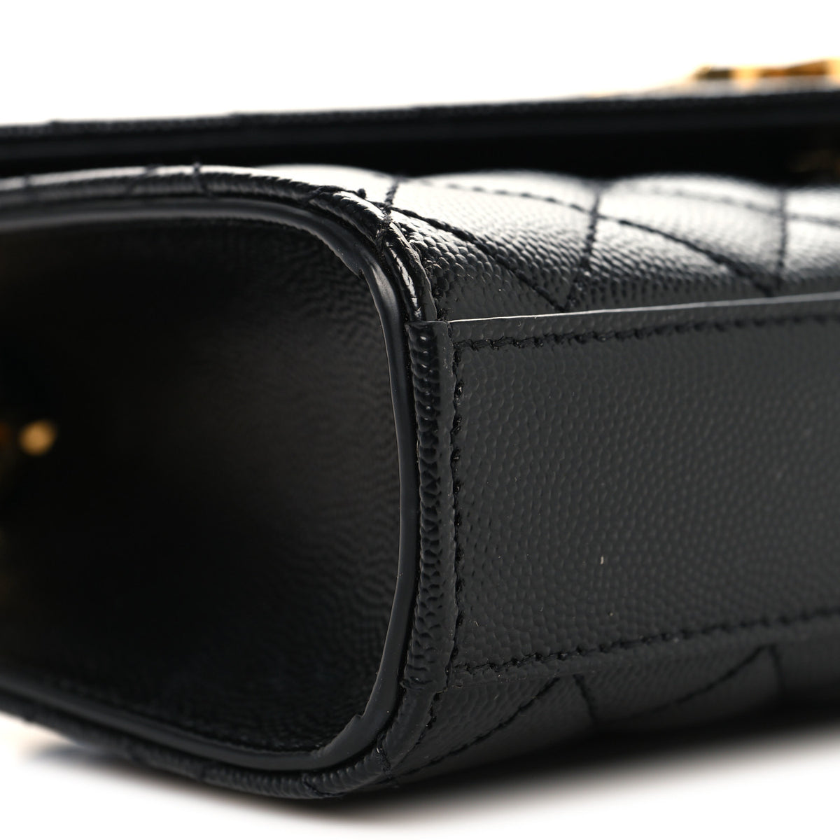 Saint Laurent Grain De Poudre Textured Mixed Matelasse Triquilt Small Monogram Satchel Black 9 of 10