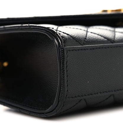 Saint Laurent Grain De Poudre Textured Mixed Matelasse Triquilt Small Monogram Satchel Black 9 of 10