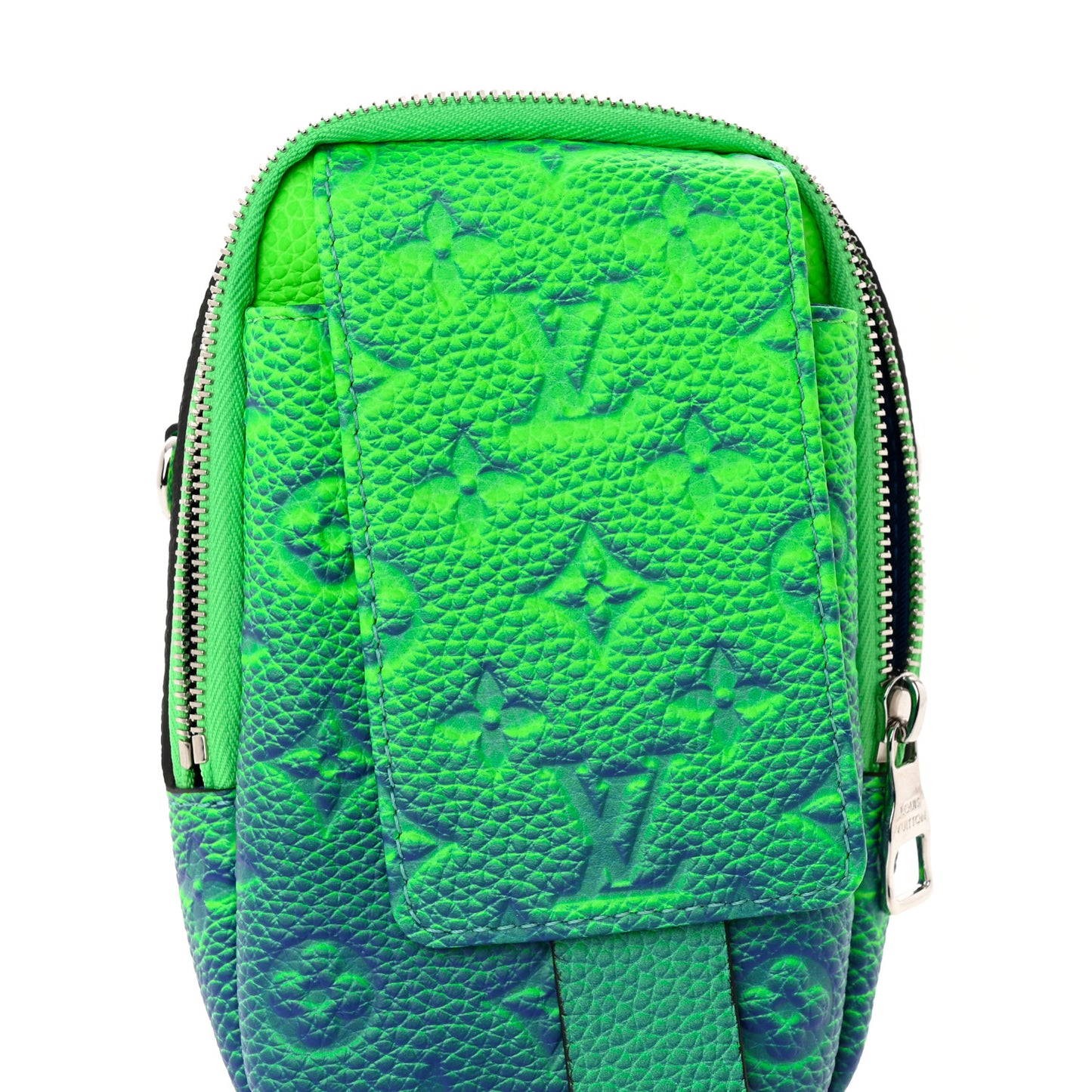 Taurillon Illusion Double Phone Case Bleu Vert