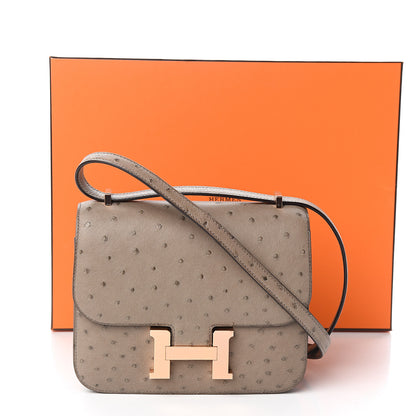 Hermes Ostrich Constance 18 Gris Asphalte 16 of 16