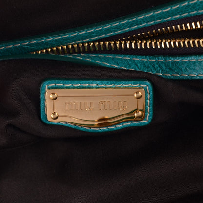 Miu Miu Nappa Frame Lux Top Handle Emerald 5 of 8