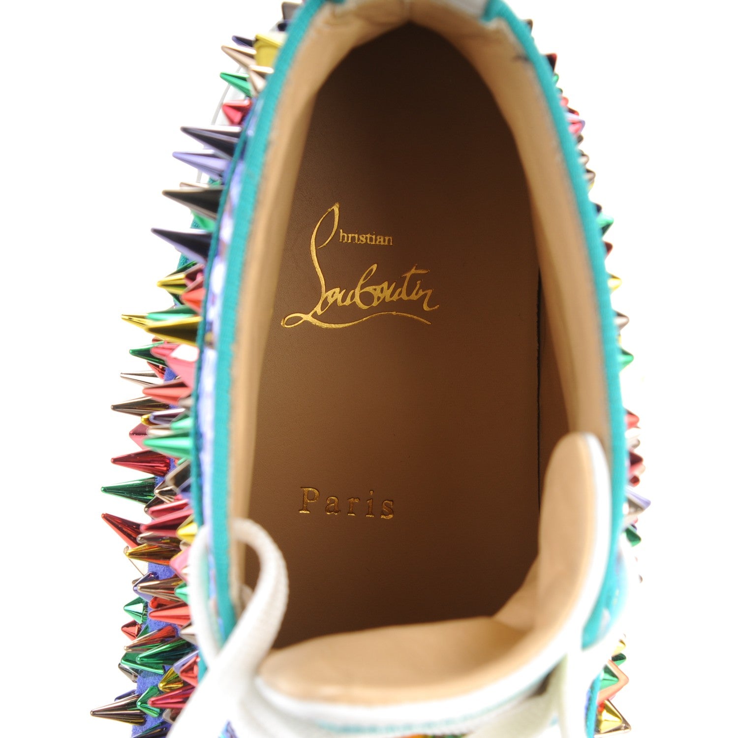 Christian Louboutin Suede Nappa Louis Pik Pik Orlato Flat Spikes Mens Sneakers 41.5 Multicolor 7 of 8