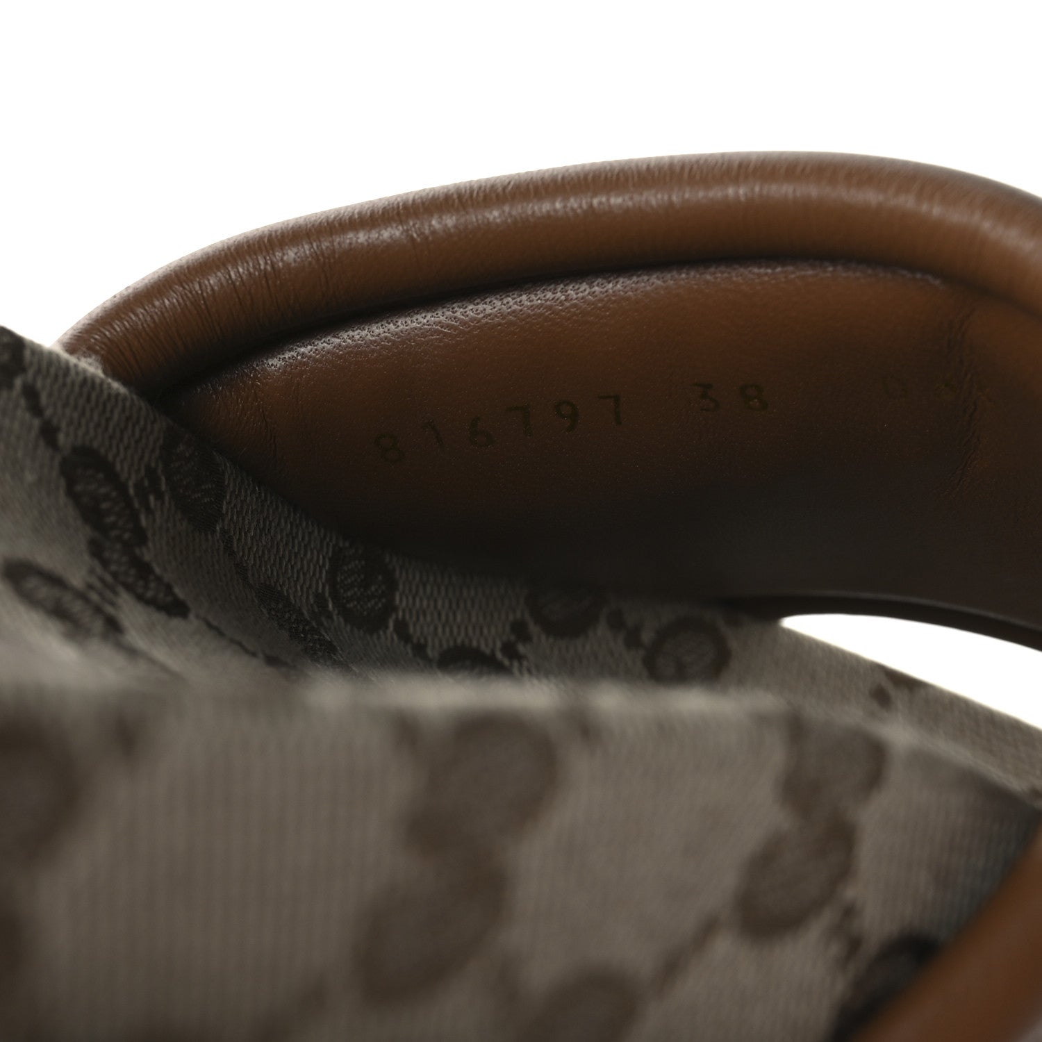 Gucci Original GG Canvas Monogram Womens GG Platform Sandals 38 Beige Dark Brown 8 of 8