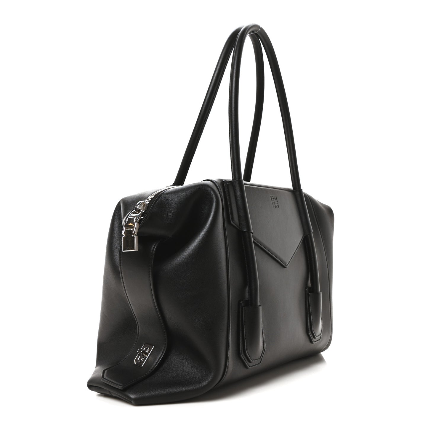 Smooth Calfskin Medium Antigona Lock Duffle Bag Black