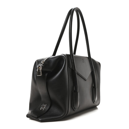Givenchy Smooth Calfskin Medium Antigona Lock Duffle Bag Black 3 of 9