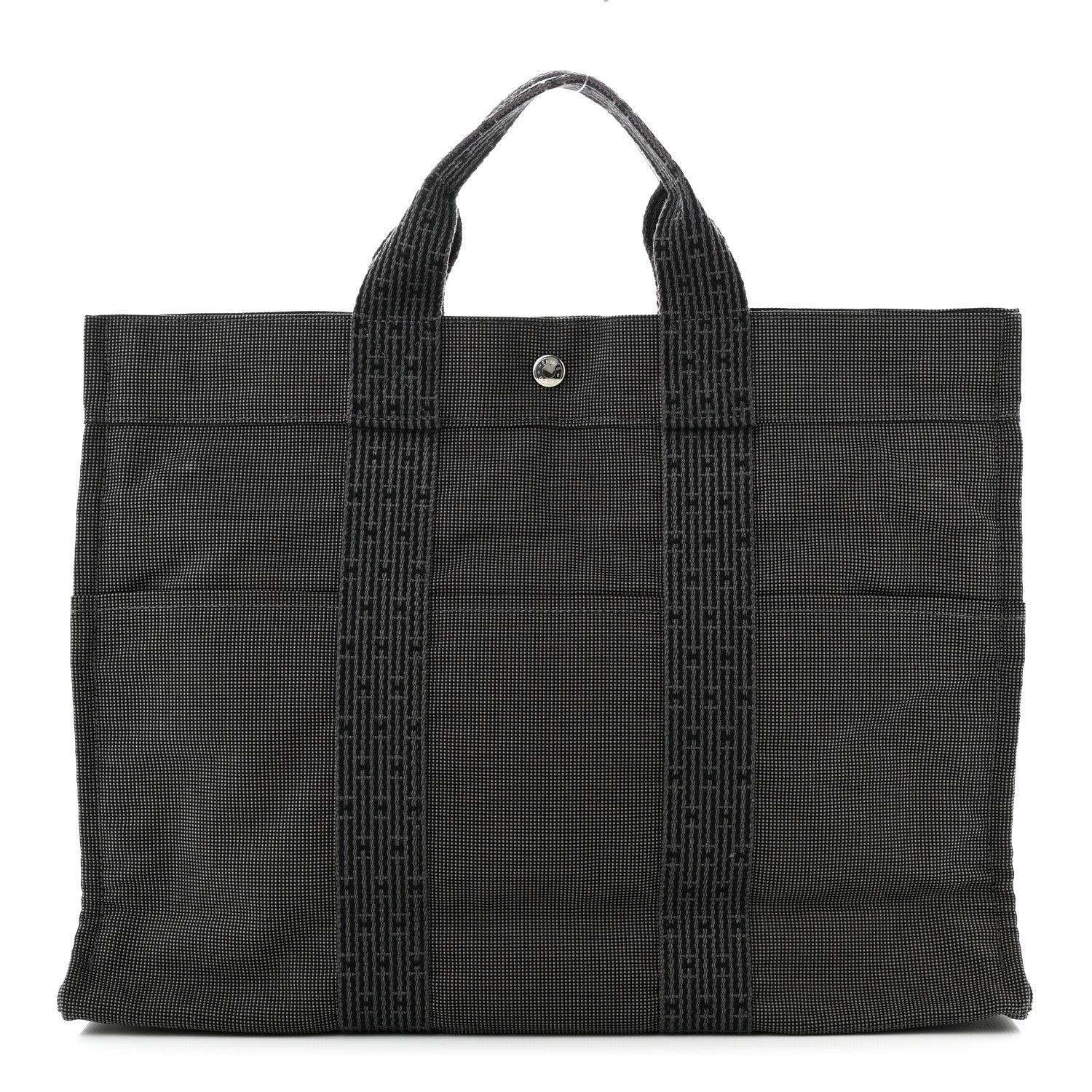 Hermes Canvas Herline MM Tote Grey 1 of 10