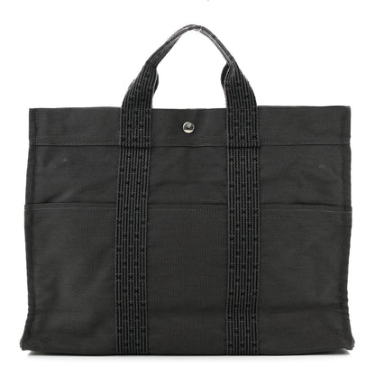 Hermes Canvas Herline MM Tote Grey 1 of 10