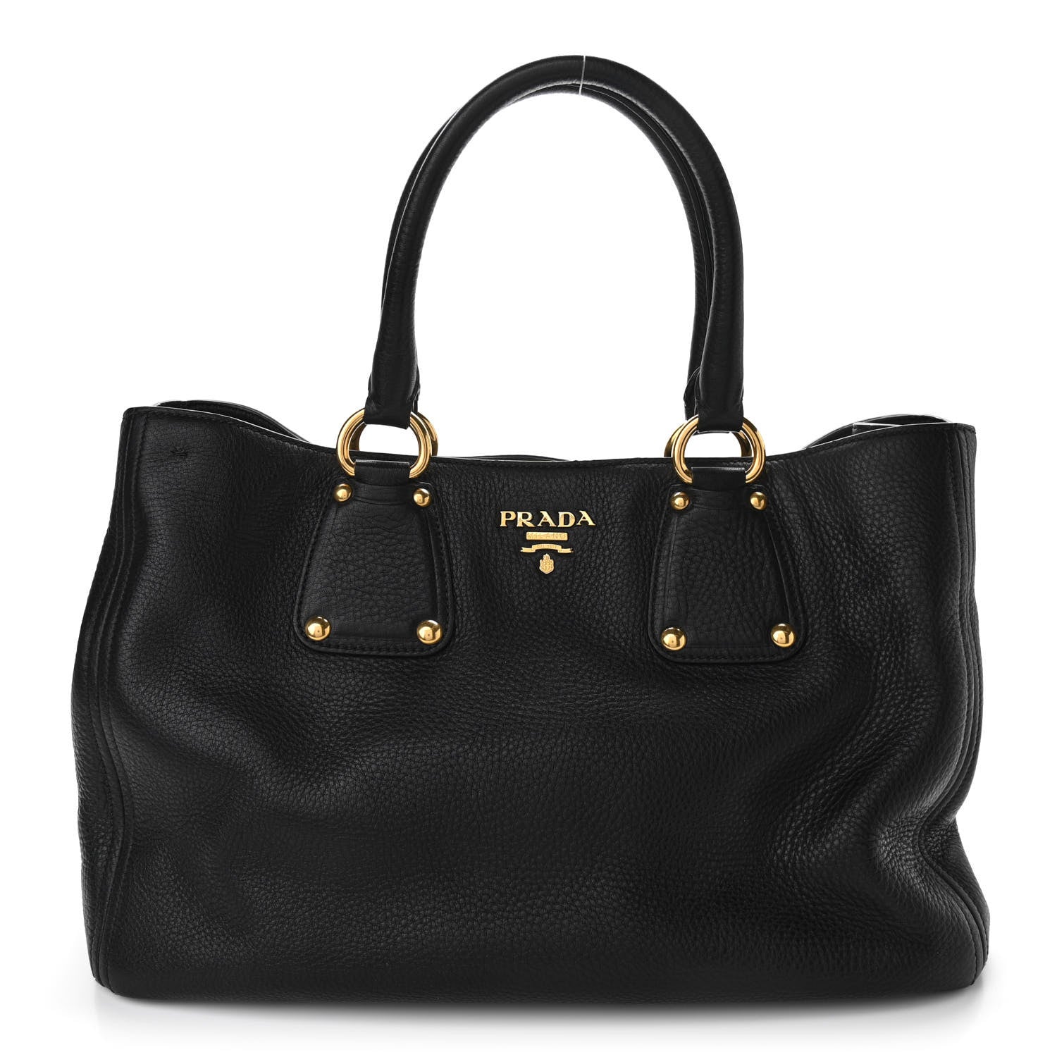 Prada Vitello Daino Tote Black 1 of 8