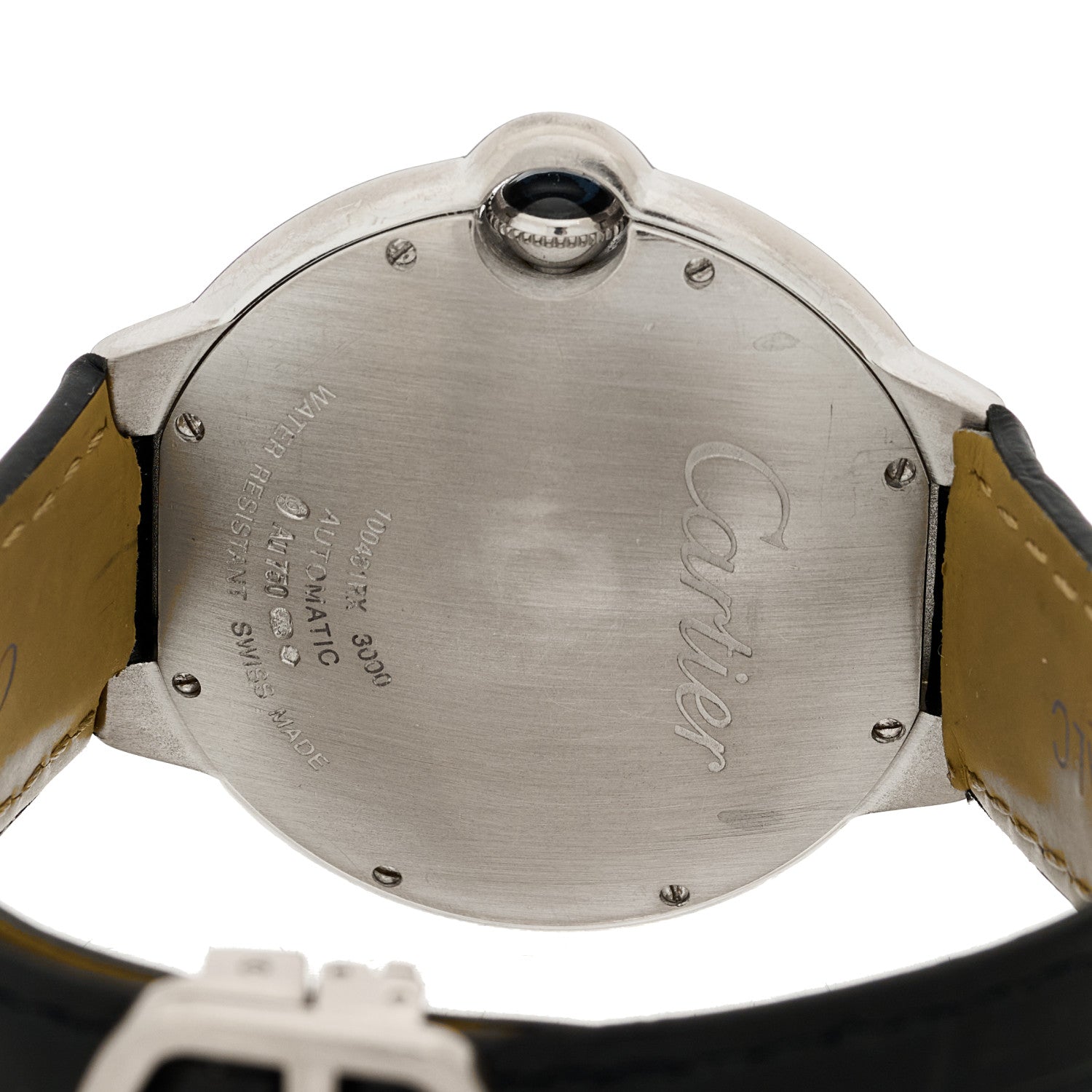 Cartier 18K White Gold Alligator Diamond Pave Bezel 42mm Ballon Bleu De Cartier Automatic Watch 4 of 4