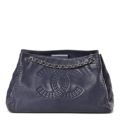 Chanel Calfskin Coco Bengal Open Accordion Tote Blue 1 of 14
