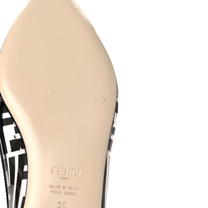 Fendi PVC Calfskin FF Colibri Ballerina Flats 38 Black 8 of 9