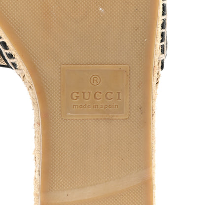 Gucci Monogram Matelasse GG Marmont Espadrille 20mm Slide Sandals 38 Beige Ebony Black 7 of 9