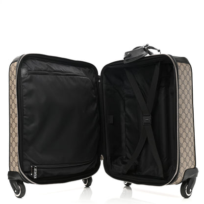 Gucci GG Supreme Monogram Calfskin Carry On Trolley Beige Ebony Black 4 of 11