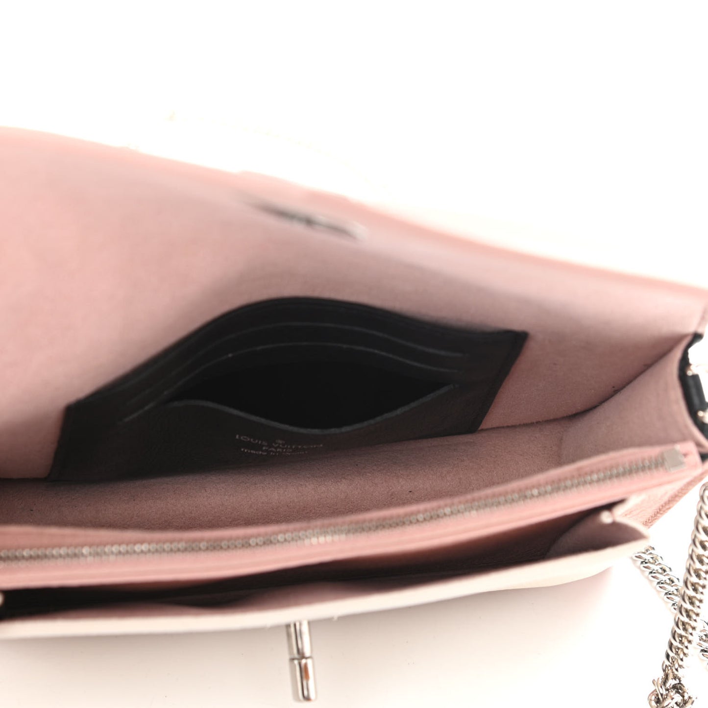 Calfskin My Lockme Chain Pochette Rose Ballet White