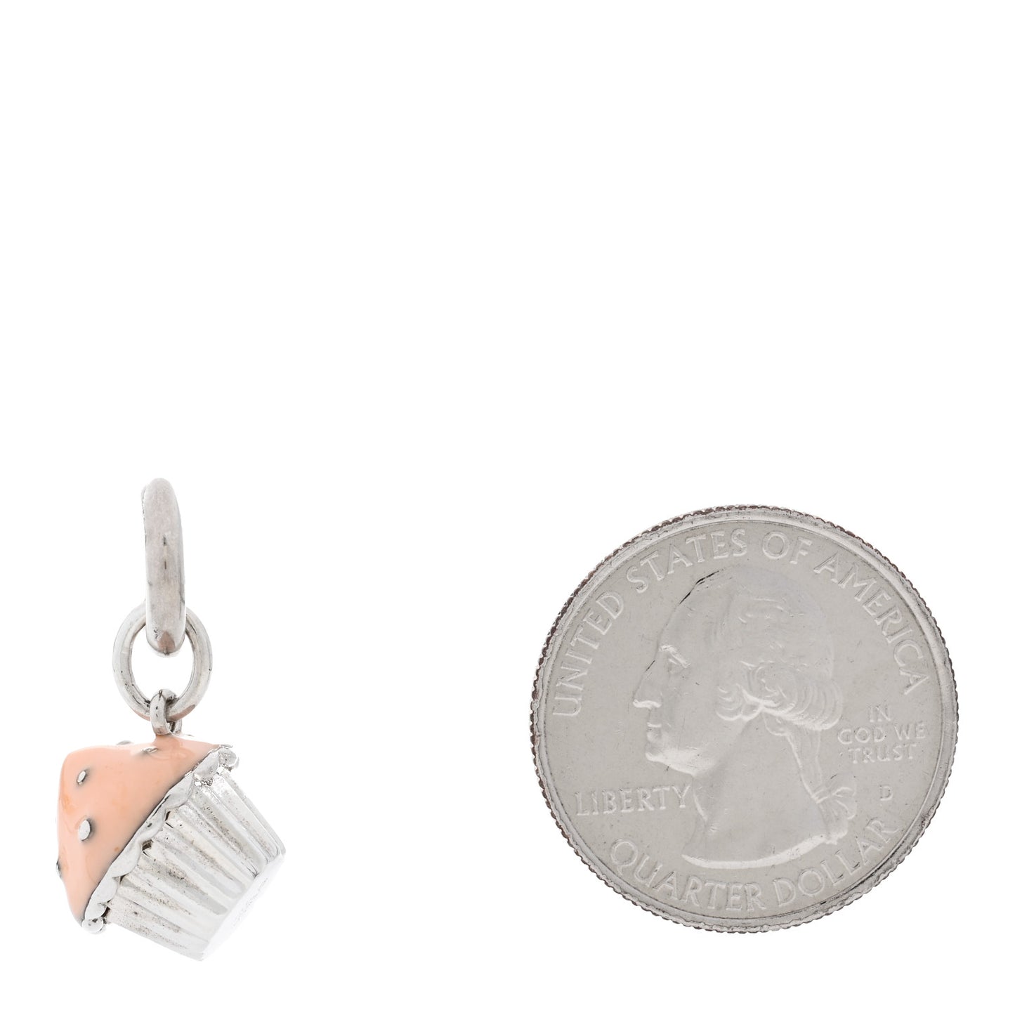 Sterling Silver Enamel Cupcake Charm