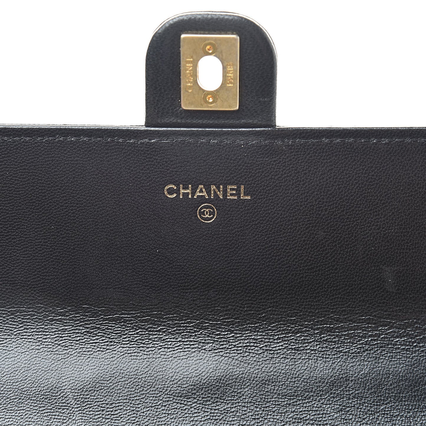 Goatskin Quilted Pearl Short Handle Clutch With Chain Black
