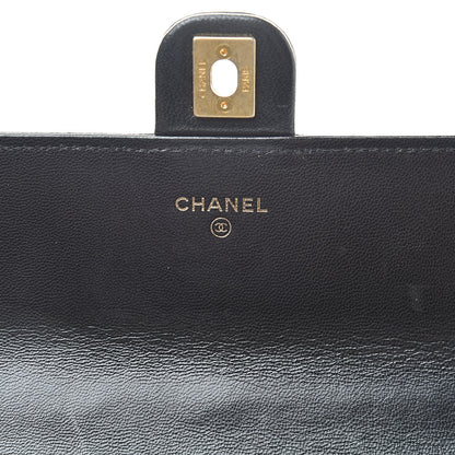 Chanel Goatskin Quilted Pearl Short Handle Clutch With Chain Black 6 of 14