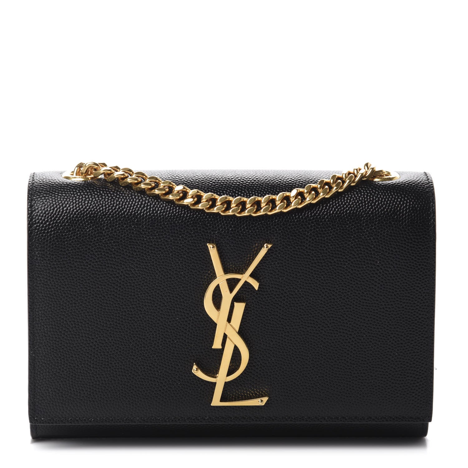 Saint Laurent Grain De Poudre Small Monogram Kate Satchel Black 1 of 12
