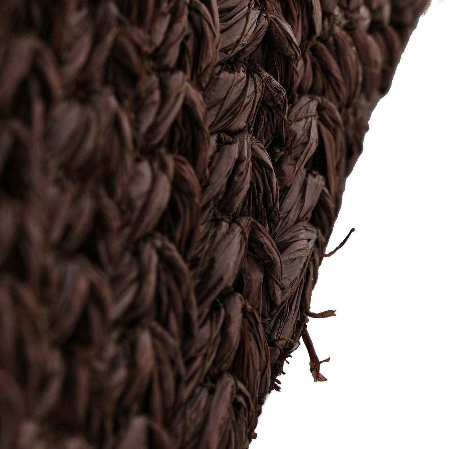 Raffia One Stud Chain Clutch Dark Brown