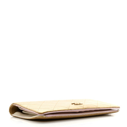 Chanel Metallic Calfskin Quilted Yen Wallet Gold Pink 4 of 14
