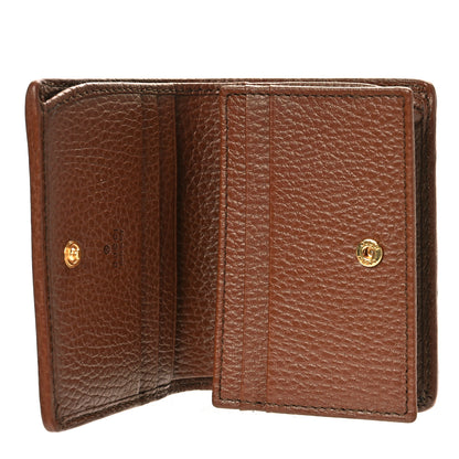 Gucci New Denim GG Monogram Dollar Calfskin Horsebit 1955 Card Case Wallet Blue Tea Cuir Epilog 6 of 9
