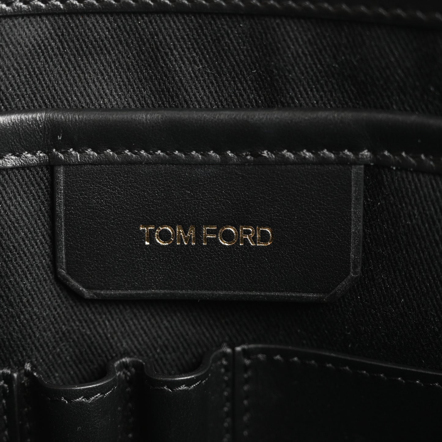 Calfskin Portfolio Clutch With Handle Black
