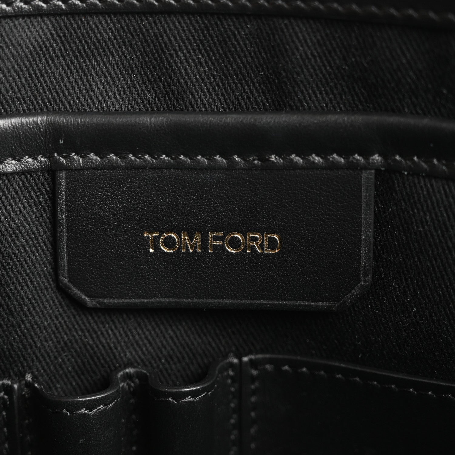 Tom Ford Calfskin Portfolio Clutch With Handle Black 6 of 9