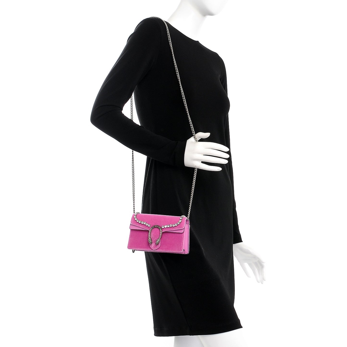 Velvet Crystal Super Mini Dionysus Shoulder Bag Malva