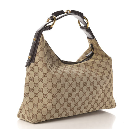 Gucci Monogram Medium Horsebit Chain Hobo Dark Brown 3 of 11
