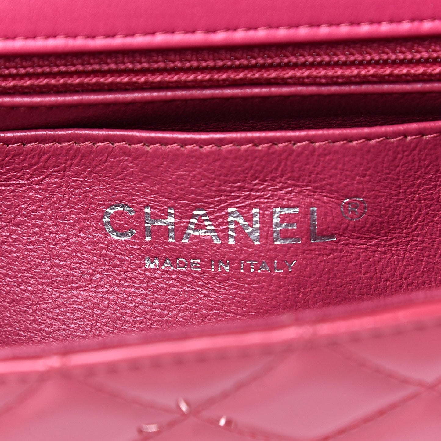 Patent Calfskin Quilted Mini Rectangular Flap Pink
