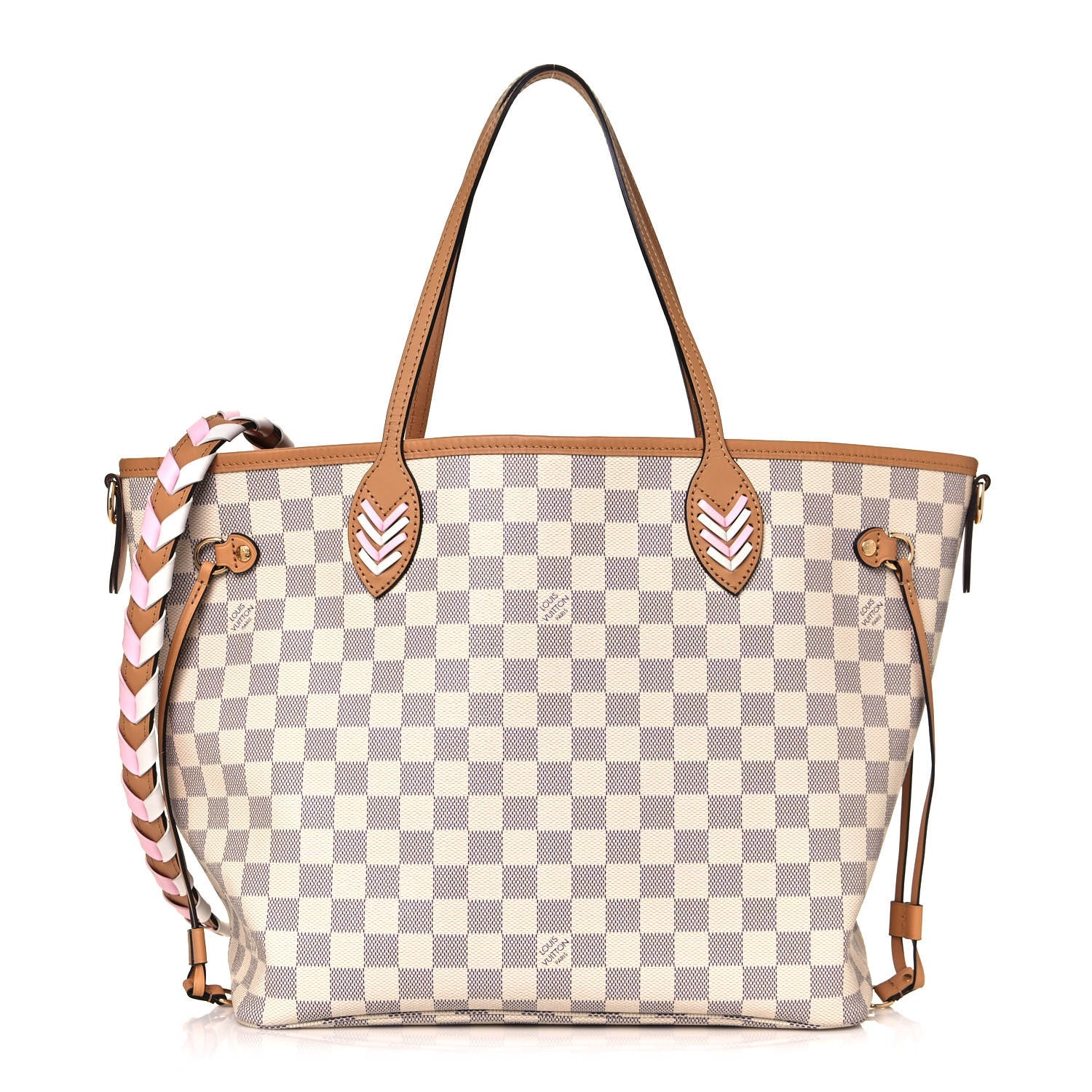 Louis Vuitton Damier Azur Braided Neverfull MM Orange 3 of 14