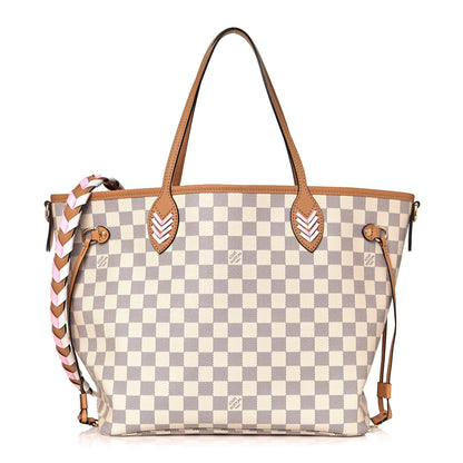 Louis Vuitton Damier Azur Braided Neverfull MM Orange 3 of 14