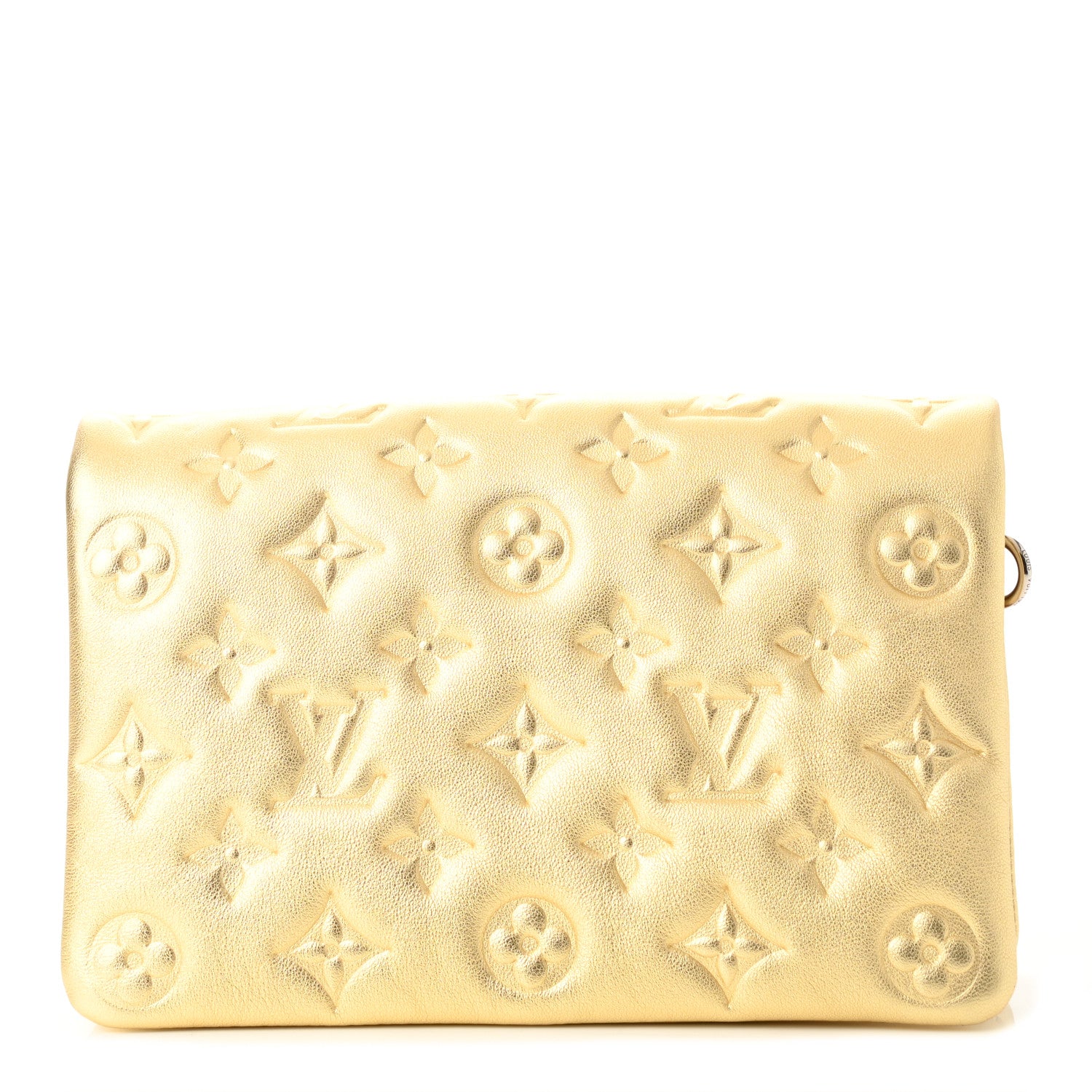 Louis Vuitton Metallic Lambskin Embossed Monogram Pochette Coussin Gold 1 of 5