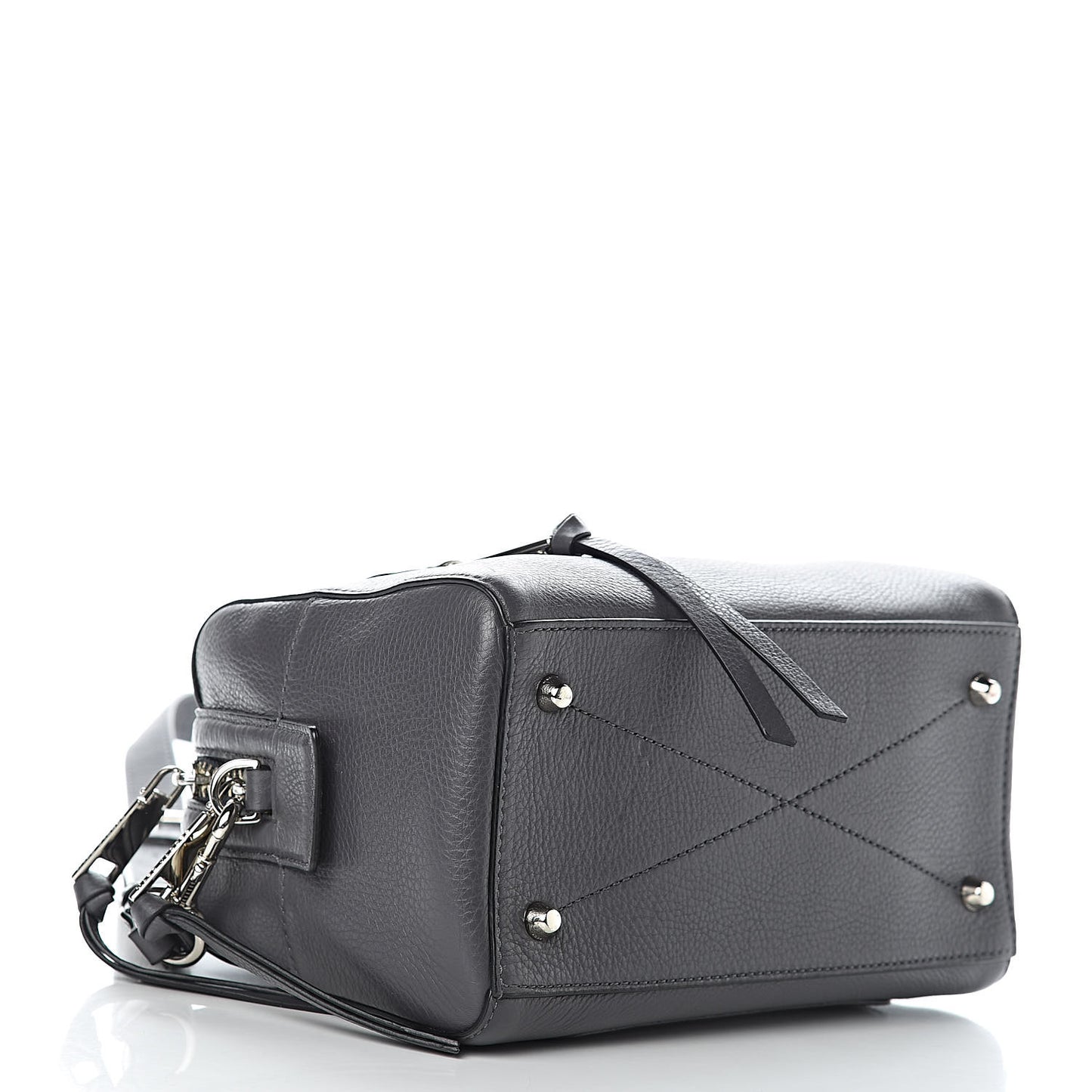 Calfskin Recruit Bauletto Satchel Tote Bag Grey