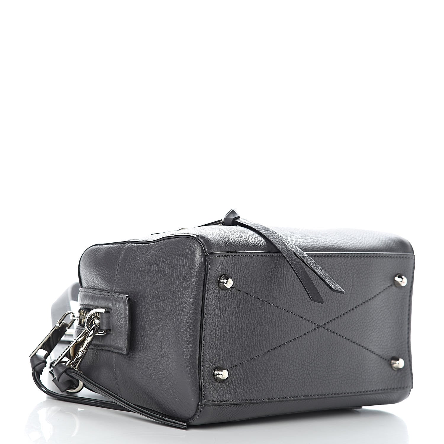 Marc Jacobs Calfskin Recruit Bauletto Satchel Tote Bag Grey 4 of 10