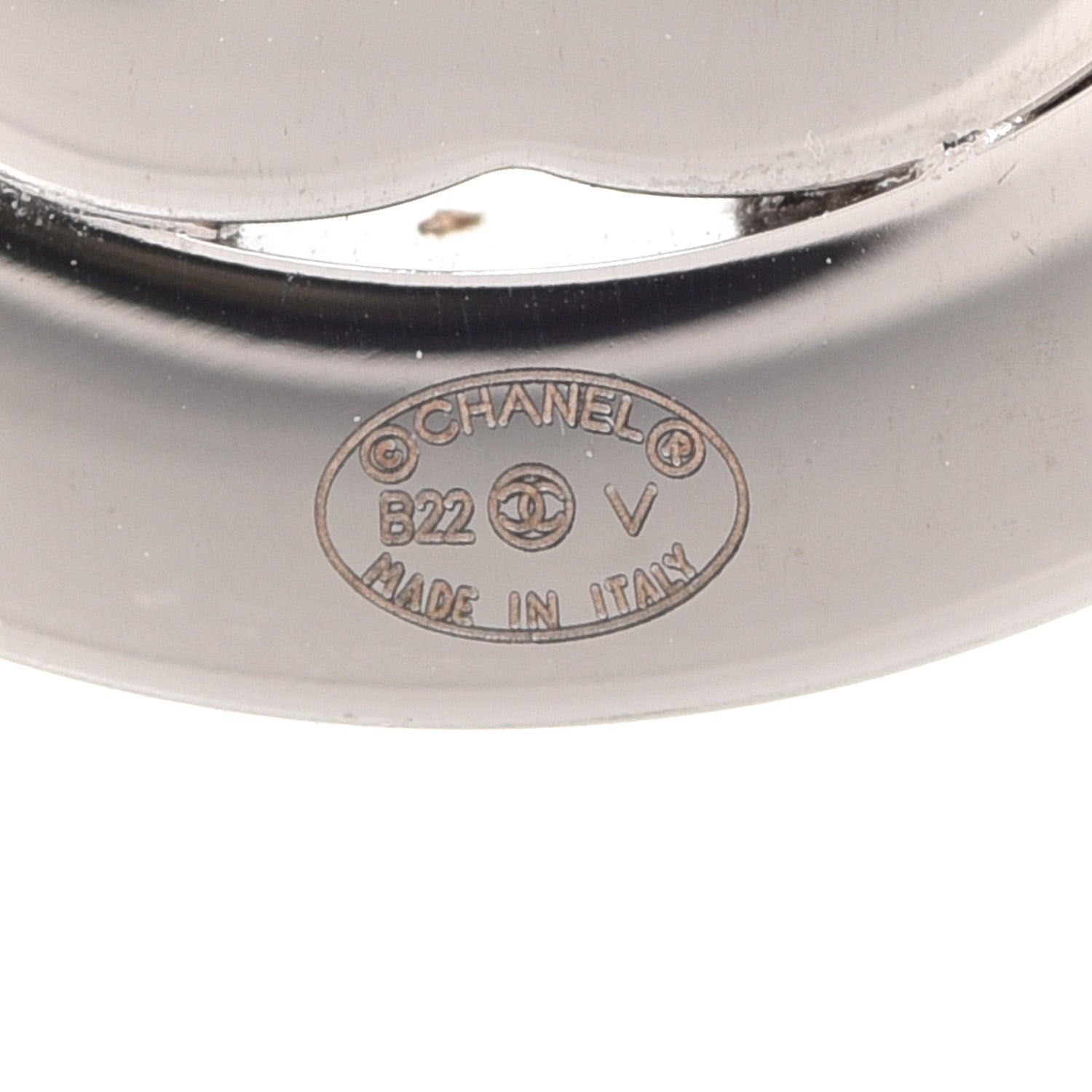 Chanel Crystal CC Round Earrings Silver 4 of 5