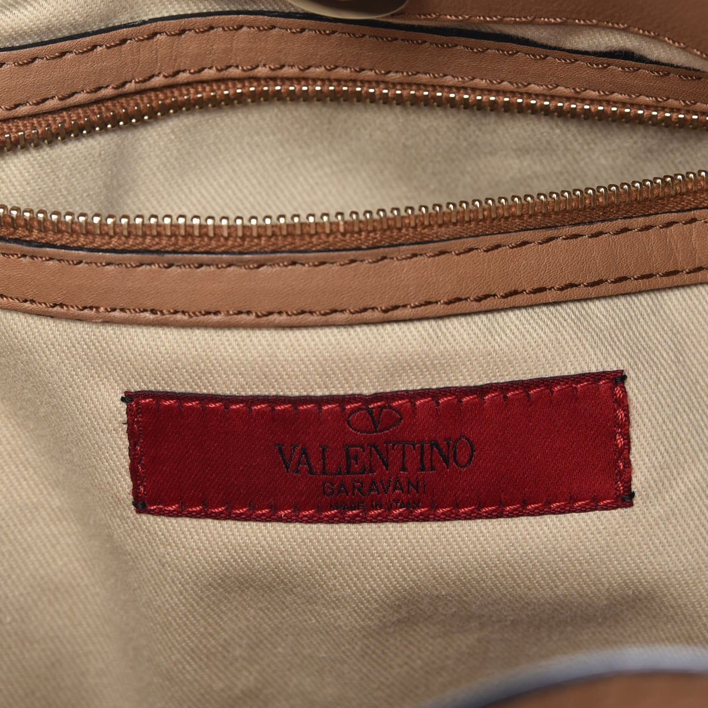 Nappa Double Pocket Bow Tote Camel