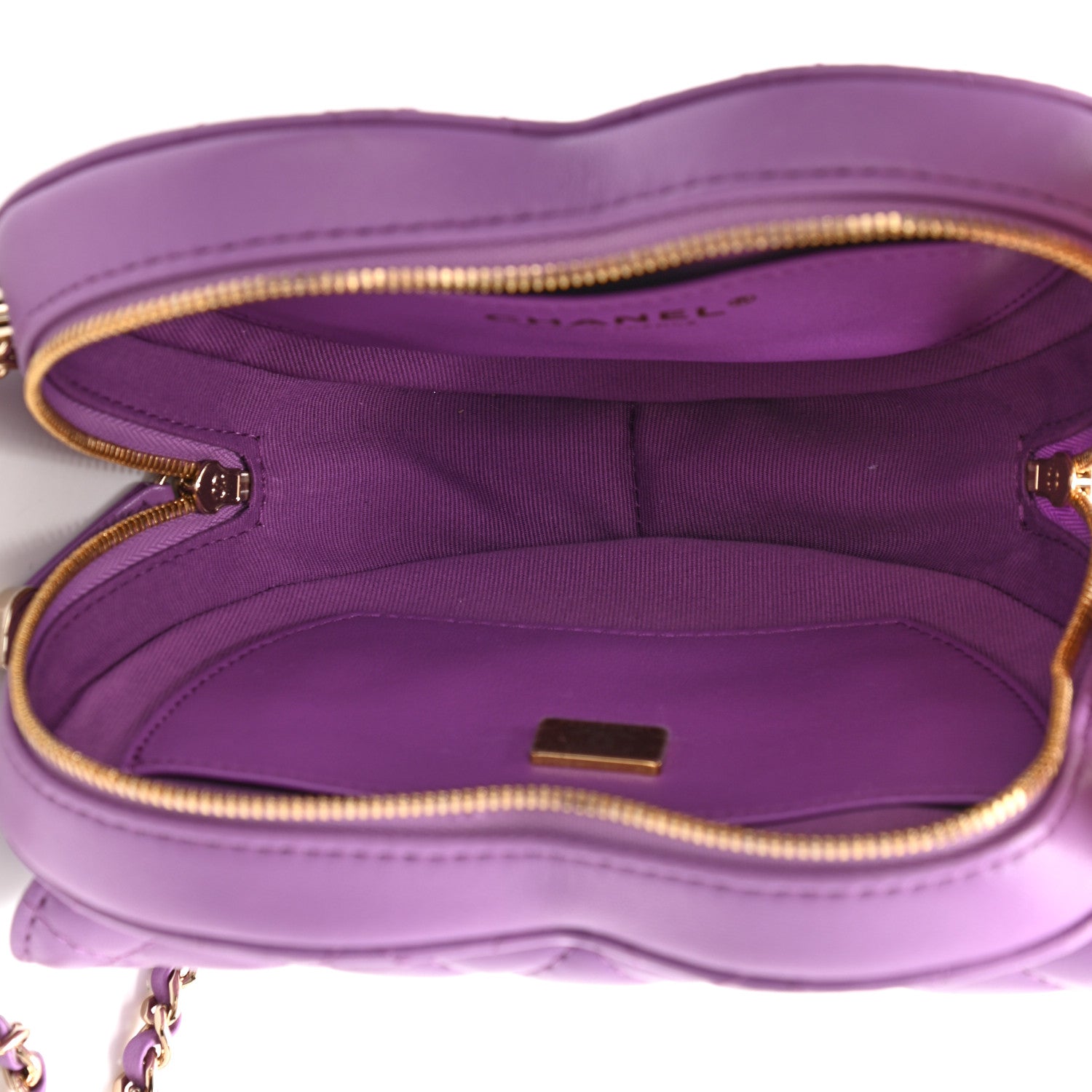 Chanel Lambskin Quilted CC In Love Heart Bag Purple 5 of 10